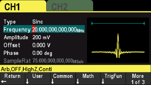 More than 160 kinds of arbitrary waveform outputs.