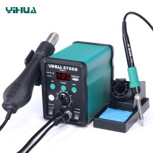 YIHUA 8786D SMD Rework Soldering Station 740W 2 in 1 Digital Display Hot Air Gun & Soldering Iron