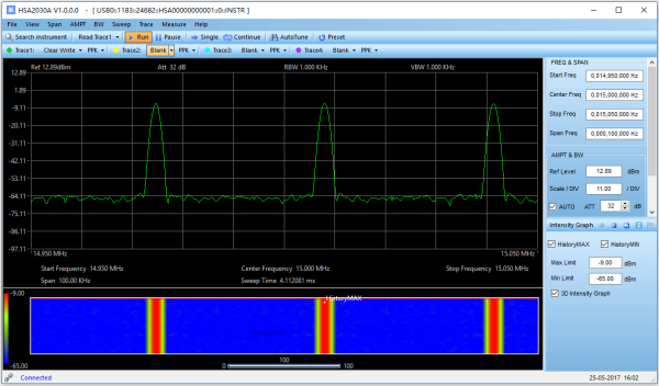Hantek HSA2016A Handheld Spectrum Analyser 9KHz~1.6GHz AC Coupled - Image 9