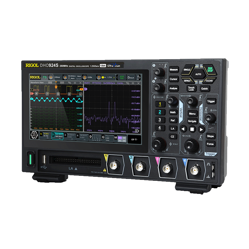 Rigol DHO924S 4 Channel, 250MHz, 1.25GSa/s 12 Bit Digital Oscilloscope + AWG - Image 3