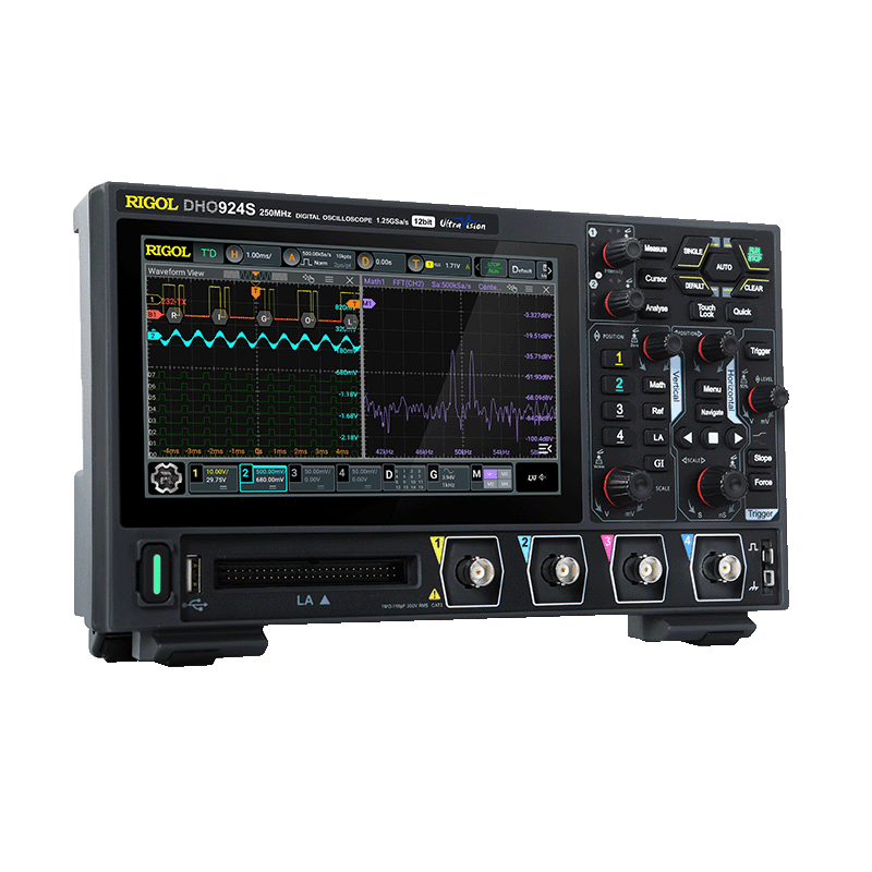 Rigol DHO924S 4 Channel, 250MHz, 1.25GSa/s 12 Bit Digital Oscilloscope + AWG - Image 4