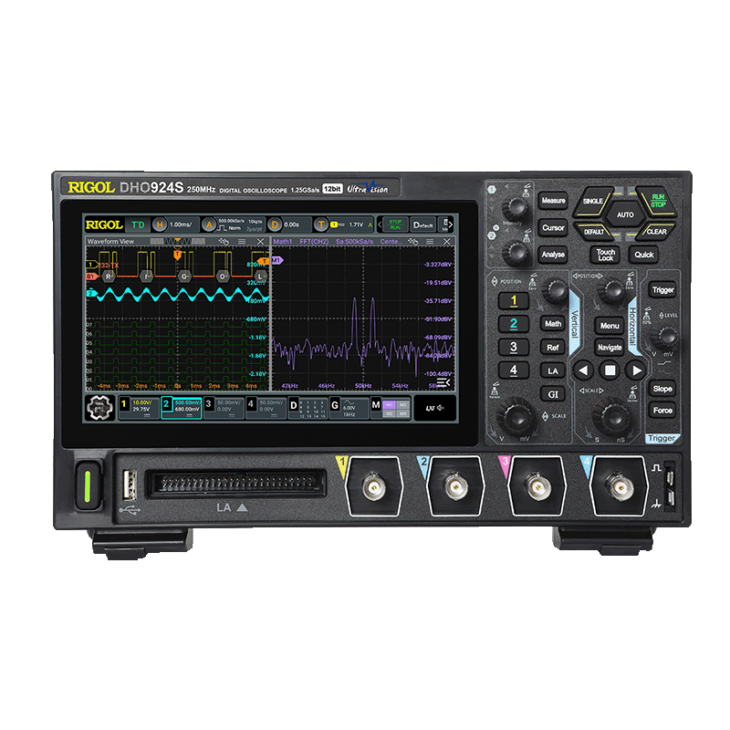 Rigol DHO924S 4 Channel, 250MHz, 1.25GSa/s 12 Bit Digital Oscilloscope + AWG