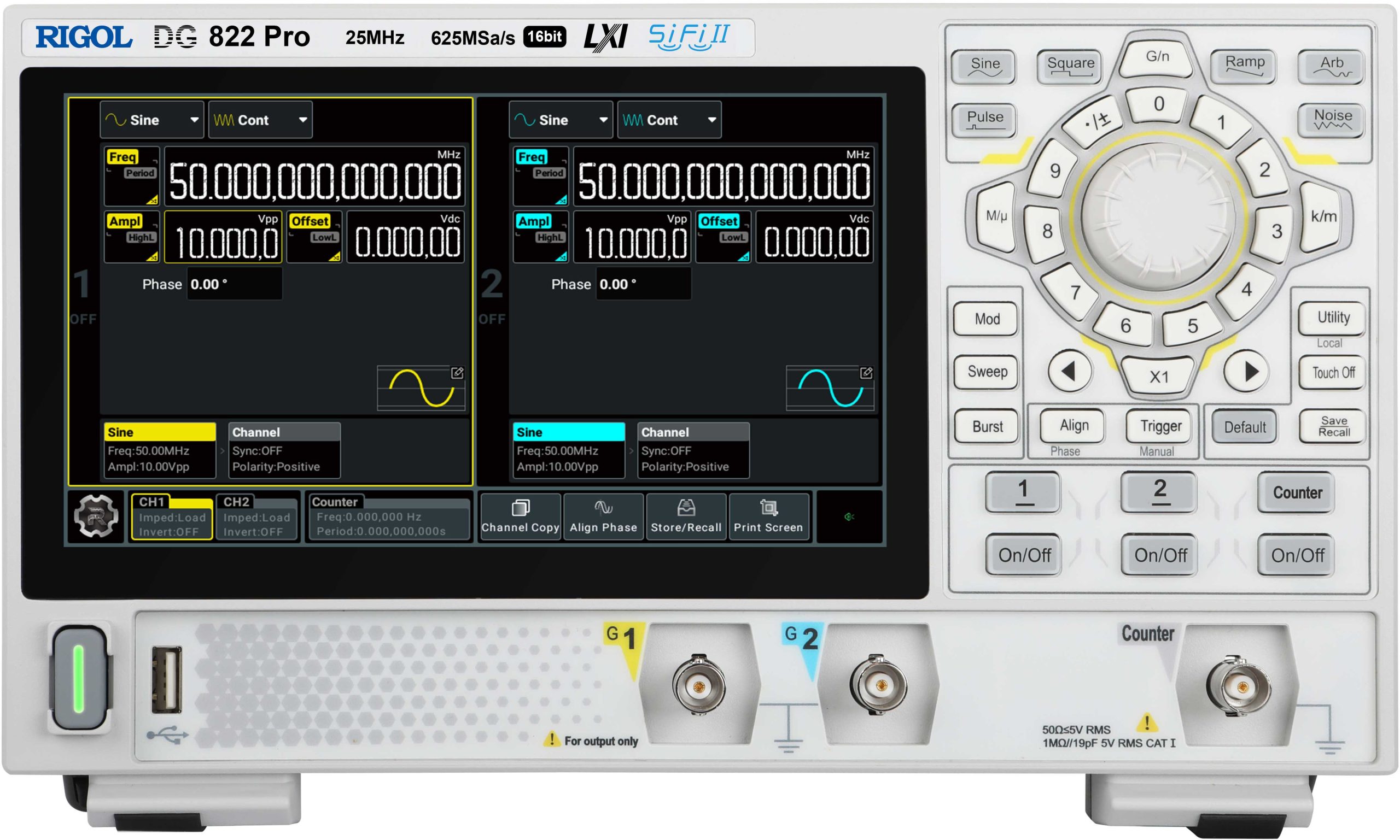 Rigol DG800 Function/Arbitrary Waveform Generator 50MHz 2Channel